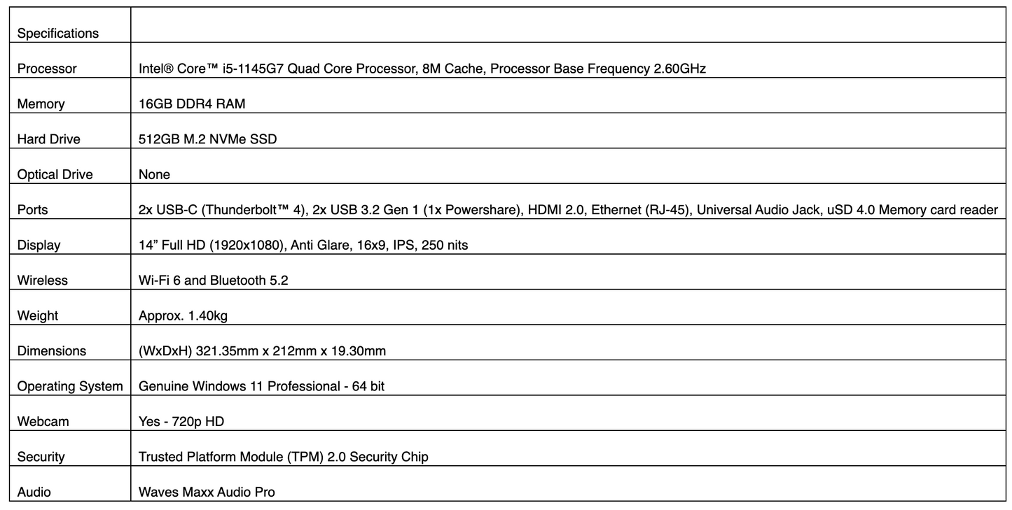 Dell Latitude 5420 |Touchscreen Laptop| Intel i5-1145G7 2.6GHz | 16GBM | 512GB | 11TH GEN
