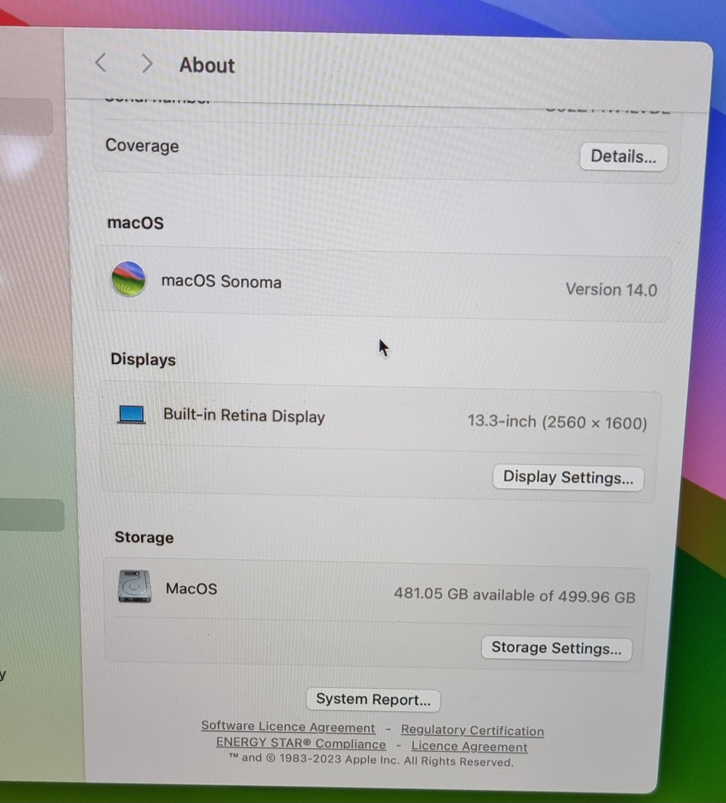 APPLE MACBOOK PRO 13 RETINA TOUCHBAR ID 2.8GHZ i7 16GB RAM 500GB SSD 2019/2020