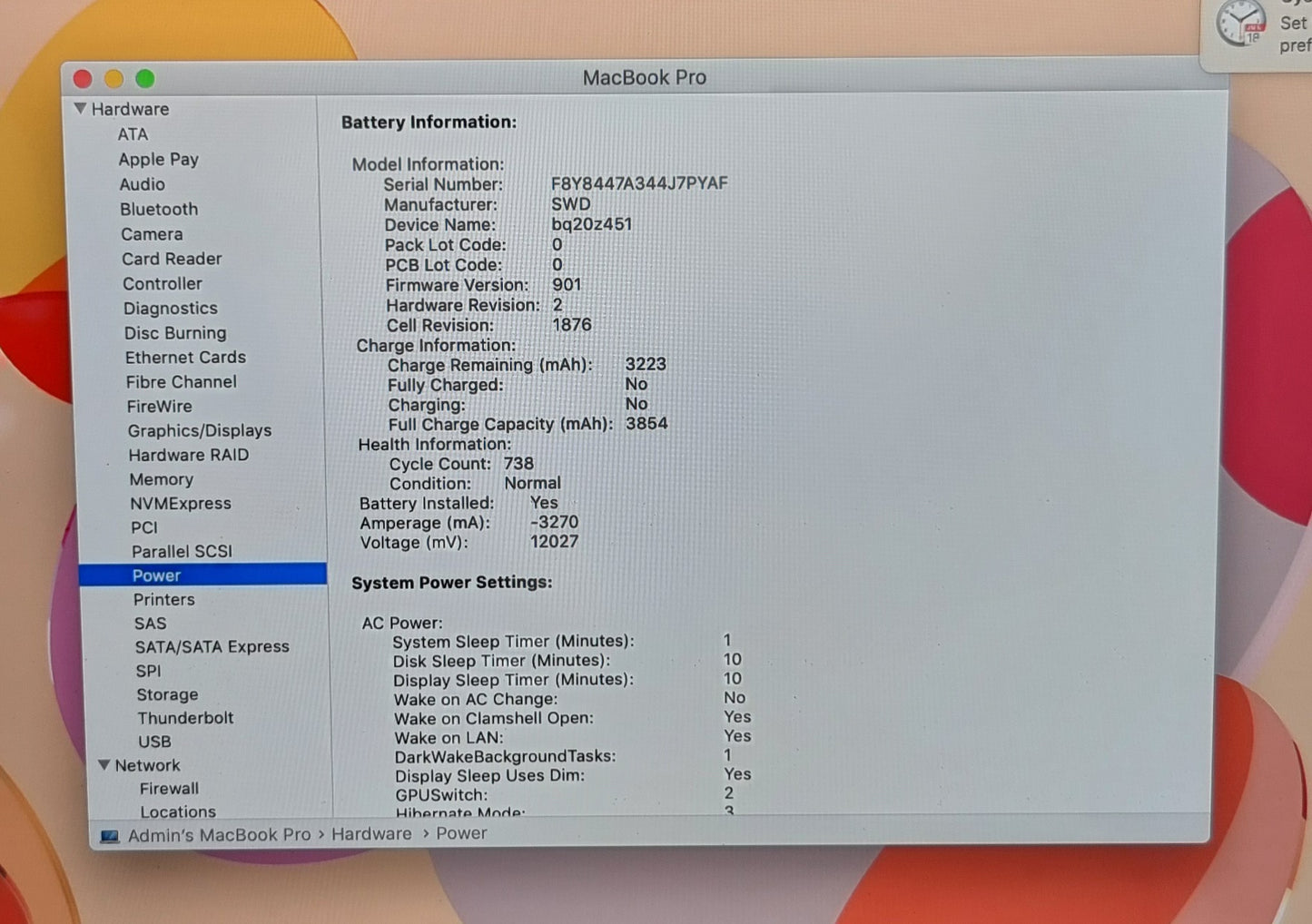 APPLE MACBOOK PRO 13 RETINA TOUCHBAR ID 2.7GHZ i7 16GB RAM 500GB SSD 2018/19