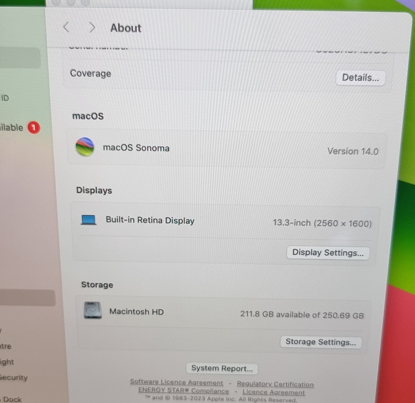 APPLE MACBOOK PRO 13 RETINA TOUCH ID  2.4GHZ i5 8GB RAM 256GB SSD 2019