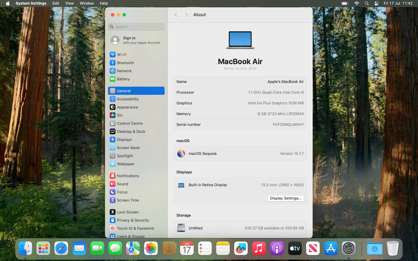 Apple MacBook Air (2020/21) 13.3" Retina Laptop | Intel Core i5 10th Gen 1.10GHz | 8GB RAM | 256GB SSD
