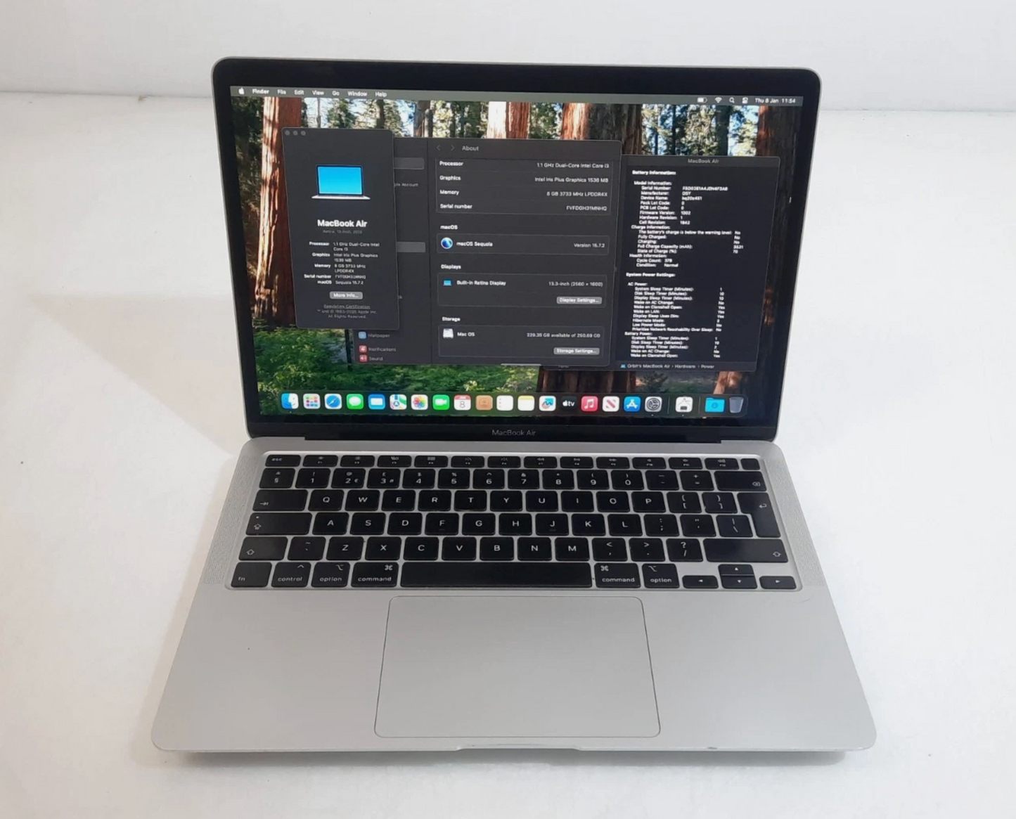 Apple MacBook Air A2179 Intel i3-1000NG4 8GB 256GB NVME SSD 2020/21